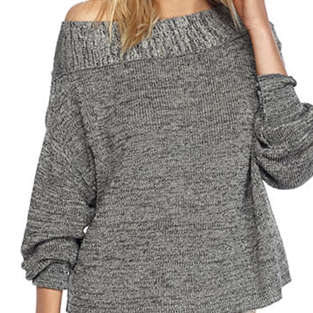 Free people grey off the shoulder sweater
